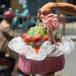 Giỏ Quà Trái Cây Hồng Pastel