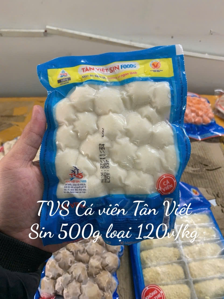TVS Cá viên Tân Việt Sin 500g loại 120v/kg
